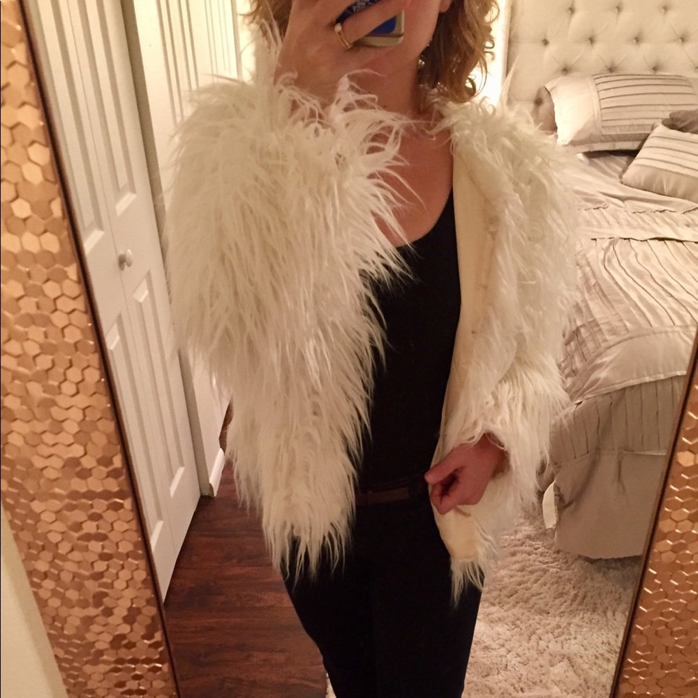 White Faux Fur Coat